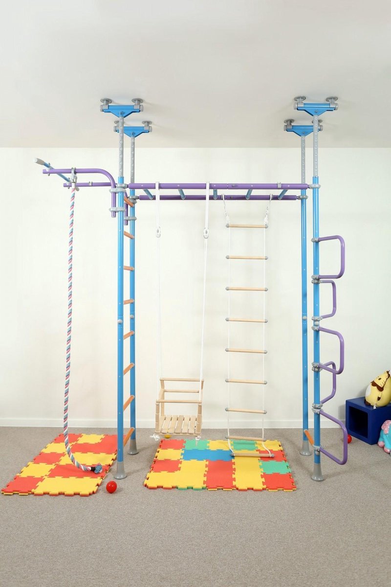Jungle Dome – Indoor Turnset voor Kinderen |   met Schommel, Klimtouw & Touwladder | Veilig en Ruimtebesparend Speeltoestel